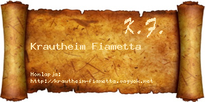 Krautheim Fiametta névjegykártya